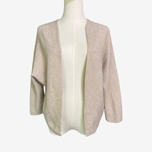 Brandy Melville Oat Beige Open Front Knit Cardigan Made in Italy One Size